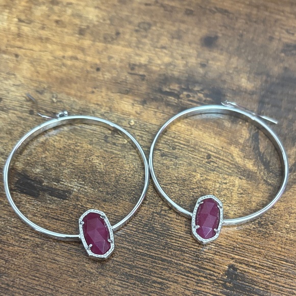 Kendra Scott Silver Elora Hoop Earrings - Picture 1 of 4